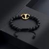 Black Volcanic Rope Cremation Bracelet With Stainless Steel Heart Urn Ashes Jewelry Adjustable Expandable Urn Bracelet view 3