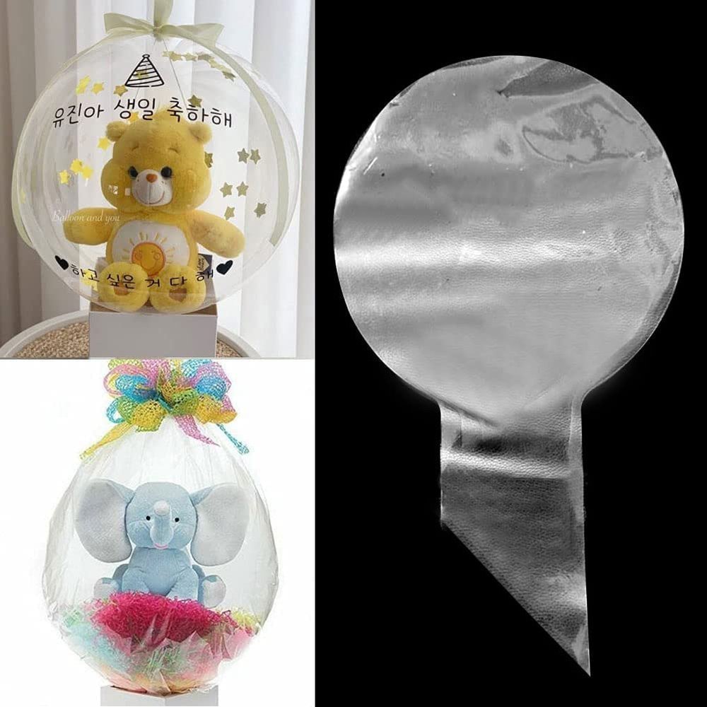 50 Pcs Claer BOBO Balloons, 24 Inch Bubble Balloons Transparent Balloons,3.7 Inch Large wide mouth design Easy to stuff into gifts,Balloon Stuffing Machine Dedicated