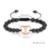 Black Volcanic Rope Cremation Bracelet With Stainless Steel Heart Urn Ashes Jewelry Adjustable Expandable Urn Bracelet view 2