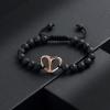 Black Volcanic Rope Cremation Bracelet With Stainless Steel Heart Urn Ashes Jewelry Adjustable Expandable Urn Bracelet view 3