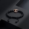 Black Volcanic Rope Cremation Bracelet With Stainless Steel Heart Urn Ashes Jewelry Adjustable Expandable Urn Bracelet view 4