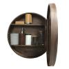 LIGUOYI Circle Wall Mirror Home Bathroom Cabinet Wall Mounted with Mirror Door, 20" 23.6" 27.5" Wood Wall Cabinet, Round Bathroom Mirror Cabinet, Makeup Vanity Mirror, Spacesaver Toilet Bathroom view 1