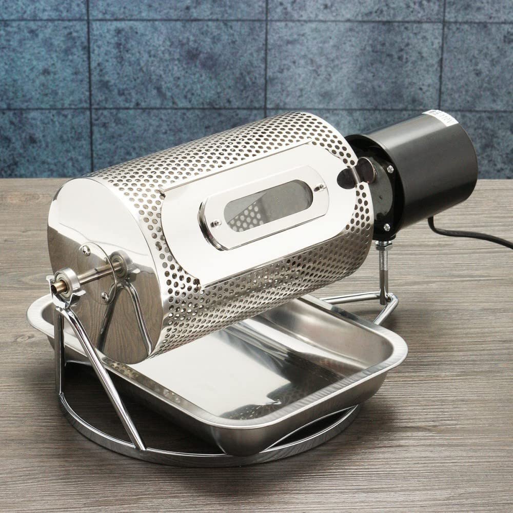 Elecbee Stainless Steel Coffee Bean Roasting Machine Coffee Roaster Roller Baker 110V Tools
