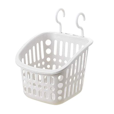 COMIOR Plastic Hanging Shower Basket with Hook, Space Saving Storage Solution, Ideal for Bathroom, Kitchen, Office, Unfinished, Neutral, Simple Style