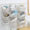 COMIOR Plastic Hanging Shower Basket with Hook, Space Saving Storage Solution, Ideal for Bathroom, Kitchen, Office, Unfinished, Neutral, Simple Style view 2