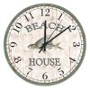 Beach House Shabby Chic Wall Clock Fly Fish Beach Decor Ocean Animal Wooden Round Clocks 15Inch Battery Operated Retro Clocks Home Decorative Silent Clock for Living Room view 1