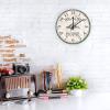 Beach House Shabby Chic Wall Clock Fly Fish Beach Decor Ocean Animal Wooden Round Clocks 15Inch Battery Operated Retro Clocks Home Decorative Silent Clock for Living Room view 2