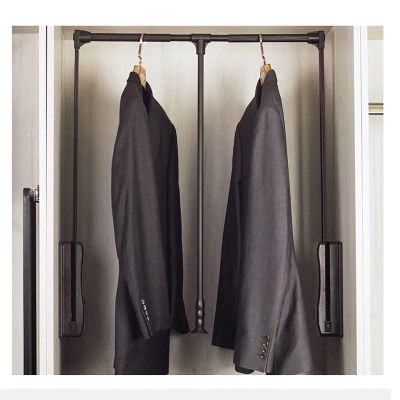 Drop Down Wardrobe Rails, Adjustable Width 17-23.6" Heavy Duty Wardrobe Lift Rails Organizer Storage System Closet Hanger Rods for Hanging Clothes (Size : (830-1150 mm) 32.6-45.2in)