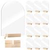 Yalikop 12 Pack Acrylic Sign Holder with Wood Base DIY Signs Acrylic Table Numbers Modern Signs Plaque Vertical Table Decor for Wedding, Restaurant, Store, Office, Hotel(5 x 7 Inch) view 1