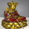 9.2" Brass & Cloisonne Enamel Ksitigarbha Bodhisattva Netherworld Leader Buddha Statue view 3