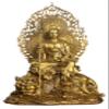 Brass Ksitigarbha Bodhisattva on Lion Netherworld Leader Buddha Statue(Original 17" H) view 1