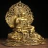 Brass Ksitigarbha Bodhisattva on Lion Netherworld Leader Buddha Statue(Original 17" H) view 4