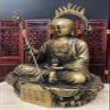 12" Brass Ksitigarbha Bodhisattva Netherworld Leader Seat Buddha Statue view 3