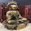 12" Brass Ksitigarbha Bodhisattva Netherworld Leader Seat Buddha Statue view 4