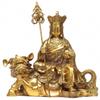 9.2" Brass Ksitigarbha Bodhisattva on Lion Netherworld Leader Buddha Statue view 1