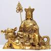 9.2" Brass Ksitigarbha Bodhisattva on Lion Netherworld Leader Buddha Statue view 2