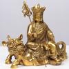 9.2" Brass Ksitigarbha Bodhisattva on Lion Netherworld Leader Buddha Statue view 3