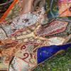 Mogul Interior Indian Tapestry, Wall Decor, Wall Hanging Tapestry, Orange Beige view 3