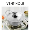 1 Set Stainless Steel Instant Noodle Pot Korean Ramen Pot Double Handle Cookware Cooking Small Hot Non Stick Ramen Noodle Double Ear Instant view 3