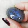 CAREG Natural Purple Labradorite Oval Pendant Spectrolite Healing Crystal Stone Necklace Charme DIY Jewelry Gift Home Decoration view 3