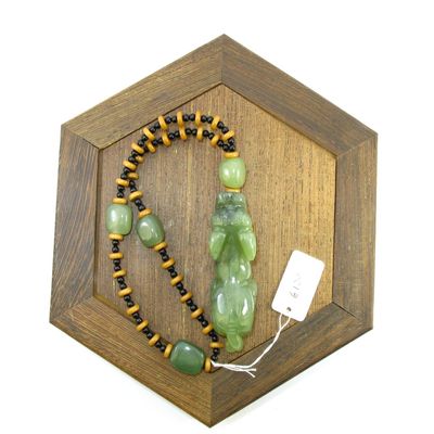 1.9" China Certified Nature Hetian Nephrite Green Jade Wealth Pixiu Hand Carved Pendant 6120