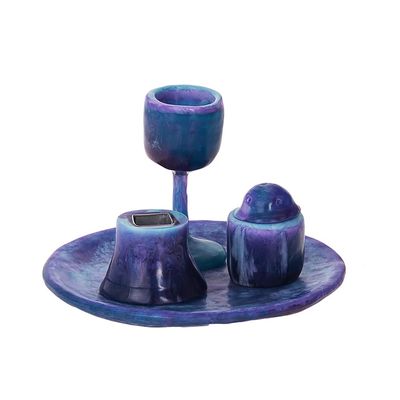 GIFTS PLAZA (D) Judaic Resin Havdallah Set for Shabbat (Blue)