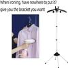 Garment hanger for steaming clothes,Steam rack for clothes,Handheld garment steamer rack,Clothes hanger for steam ironing,Steam stand clothes,Steamer pole,Steamer Hanger standing, steam iron stand view 3
