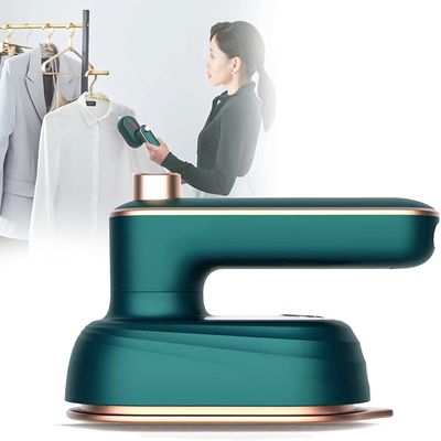 Clothes iron mini steam Portable Hanging Ironing Machine Folded Mini Steam Garment Steamer for Home Travel Business (Green)