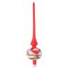 Christmas Tree Topper in red Glass with Houses view 1