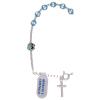 Holyart Dozen Rosary Bracelet in 925 Sterling Silver with Sky Blue Strass view 2