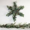 32" Pre-Lit Artificial Mixed Pine and Pine Cone Christmas Snowflake Wreath view 2