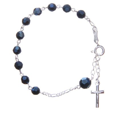 Holyart Rosary Bracelet with Blue Crystals 6mm