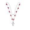 Holyart Medjugorje Rosary Necklace with Ceramic Roses and Grains in red Crystal view 3