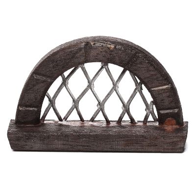 Holyart Balustrade, Doors, railings: Miniature Window with Arch Nativity Scene Accessory 4x6 cm