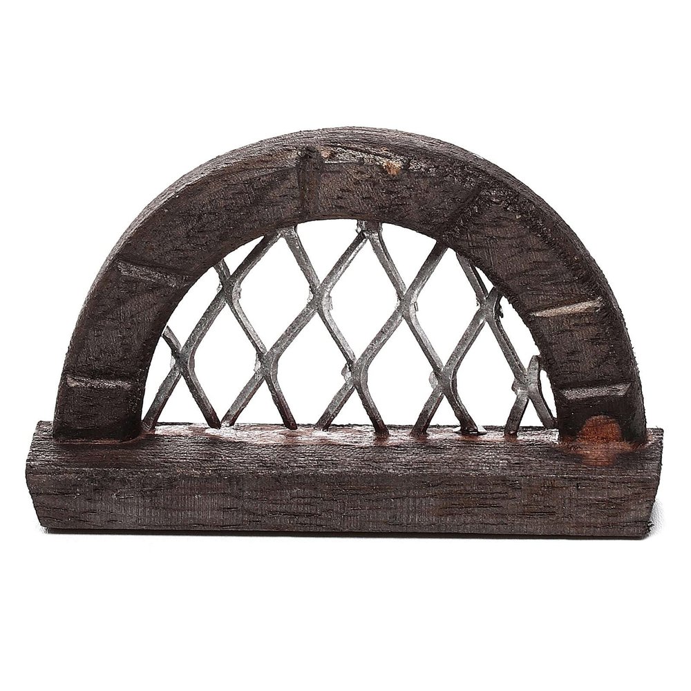 Holyart Balustrade, Doors, railings: Miniature Window with Arch Nativity Scene Accessory 4x6 cm