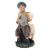 Boy with Two Sheep in Colored Plaster, for 10 cm Arte Barsanti Nativity view 1