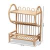 bali & pari Liora Modern Bohemian Natural Rattan 2-Tier Display Shelf view 2