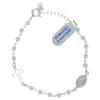 Holyart Rosary Bracelet with Chain 925 Sterling Silver and Light Blue Crystal view 1