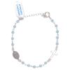 Holyart Rosary Bracelet with Chain 925 Sterling Silver and Light Blue Crystal view 2