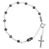 Holyart Rosary Bracelet with Cone Shaped Black Crystals 5mm view 1