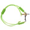Holyart Bracelet in Green Cord with Friendship Cross in 925 Silver view 1