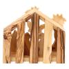 Holyart Nativity Scene in Olive Wood from Bethlehem with Palm 10x10x10 cm view 4
