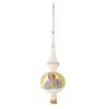 Holyart Christmas Tree Topper in Golden Blown Glass with Pope John Paul II view 1