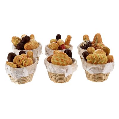Holyart Set of 6 Baskets with Bread for Nativity Scene with 8-10 cm Figurines