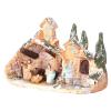 Holyart Stable with Village, in Deruta Terracotta 3 cm Nativity 10x15x10 cm view 3