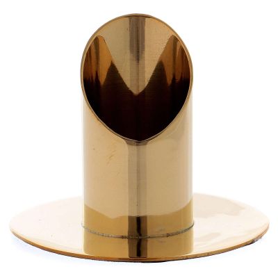 Holyart Cylindrical Candlestick in Polished Gold Plated Brass 1 1/2 in
