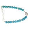 Holyart Bracelet with Turquoise Paste Spheres and Gold Veins with Saint Rita Medal and White zircons view 2