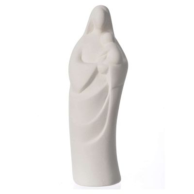 Holyart Porcelain and fireclay Statues: Mary with Baby in Terracotta, h10.5cm Ave Loppiano