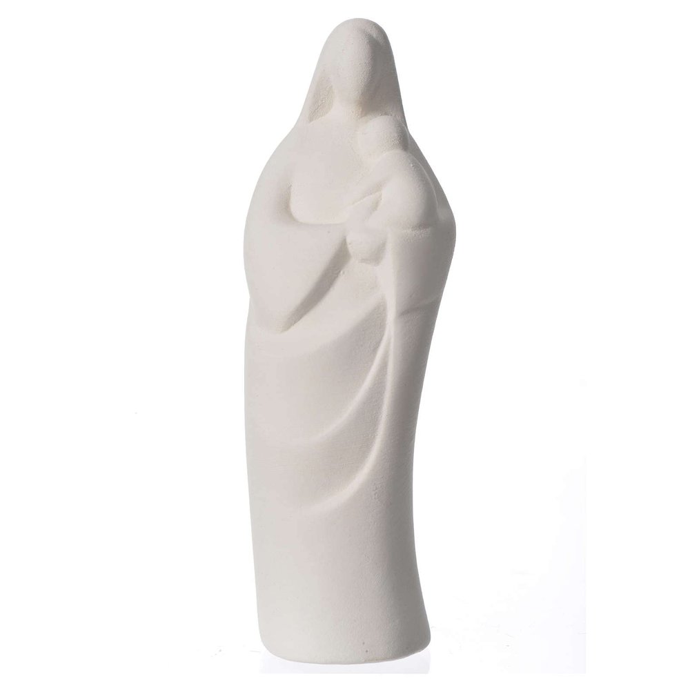 Holyart Porcelain and fireclay Statues: Mary with Baby in Terracotta, h10.5cm Ave Loppiano