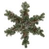 32" Pre-Lit Artificial Frosted Mixed Pine Christmas Snowflake Wreath view 1